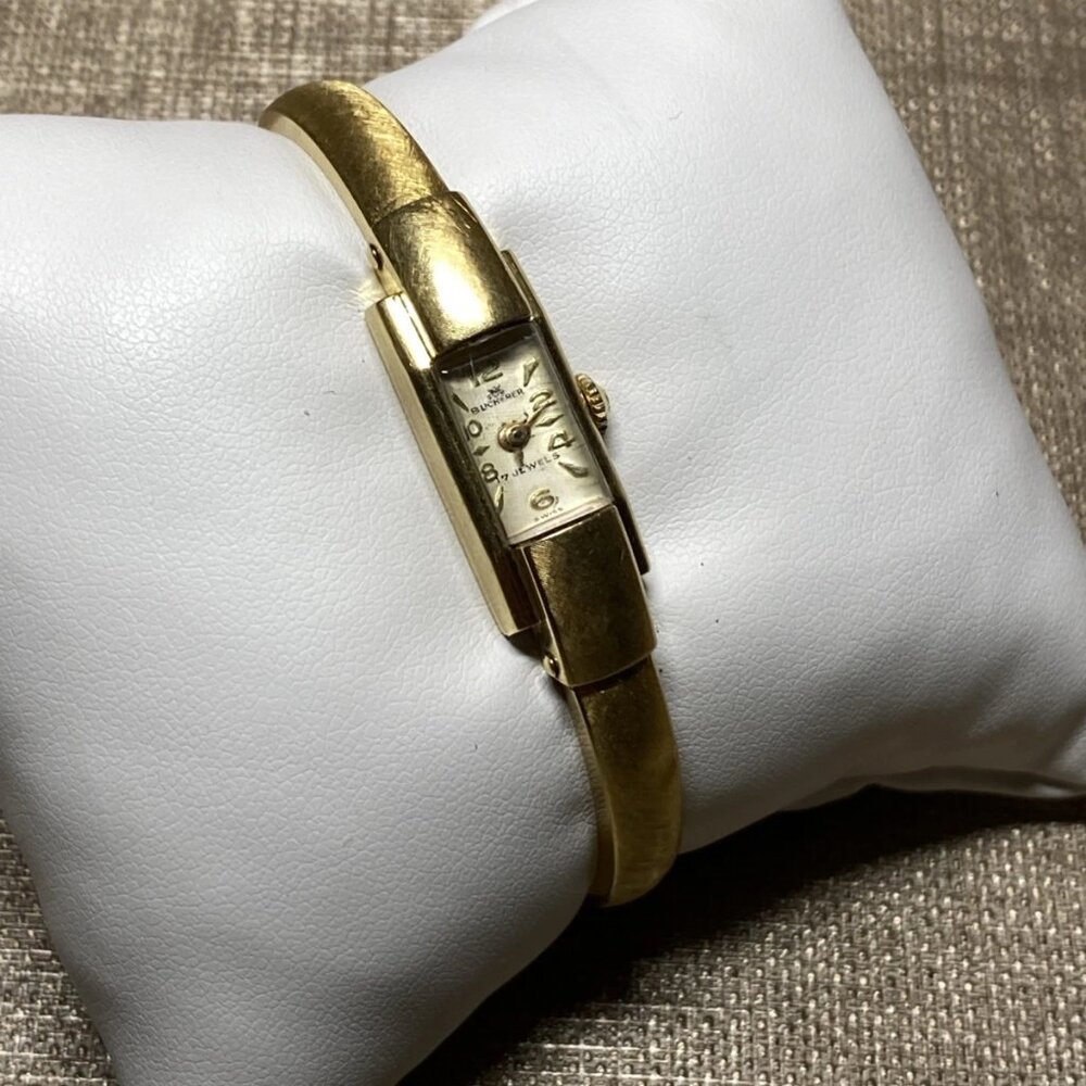 Vintage Bucherer Solid 18K Gold Ladies Bracelet Watch Swiss 17 Jewels Serviced